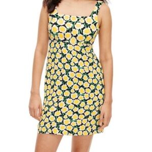 Diane Von Furstenberg Target Yellow Poppy Print Shift Dress Size 6